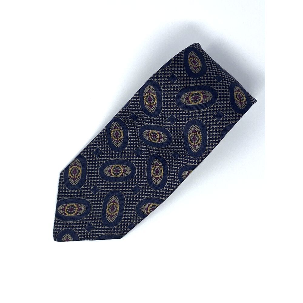 XMI for Nordstrom Navy Blue Pattern Men's‎ Neck Tie Length 58" Width 3.5"